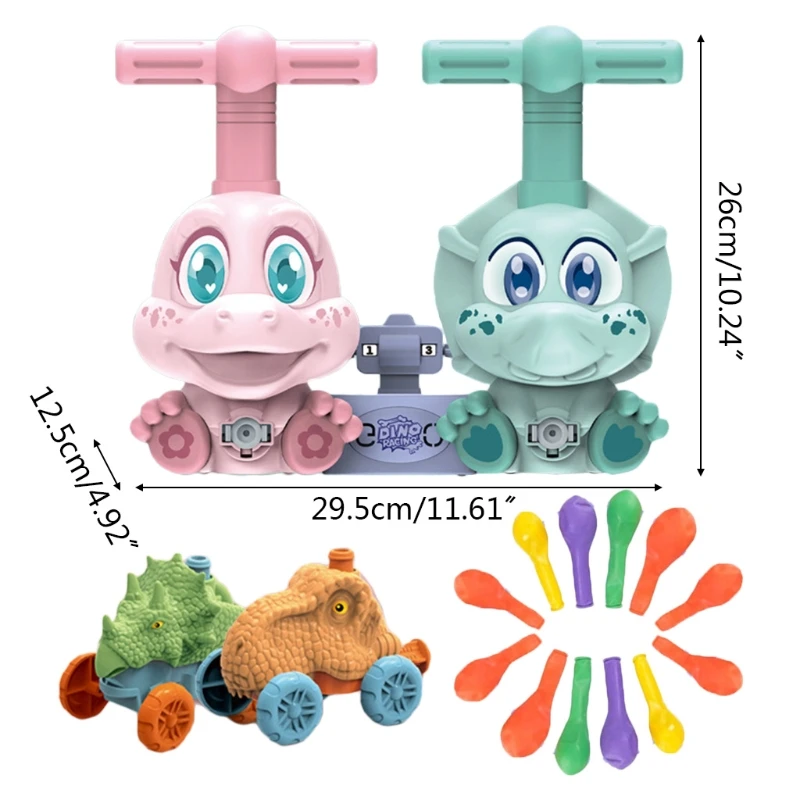 

Double Cartoon Dinosaur Inertia Balloon Car Learning Funny Aerodynamics Inertial XX9E