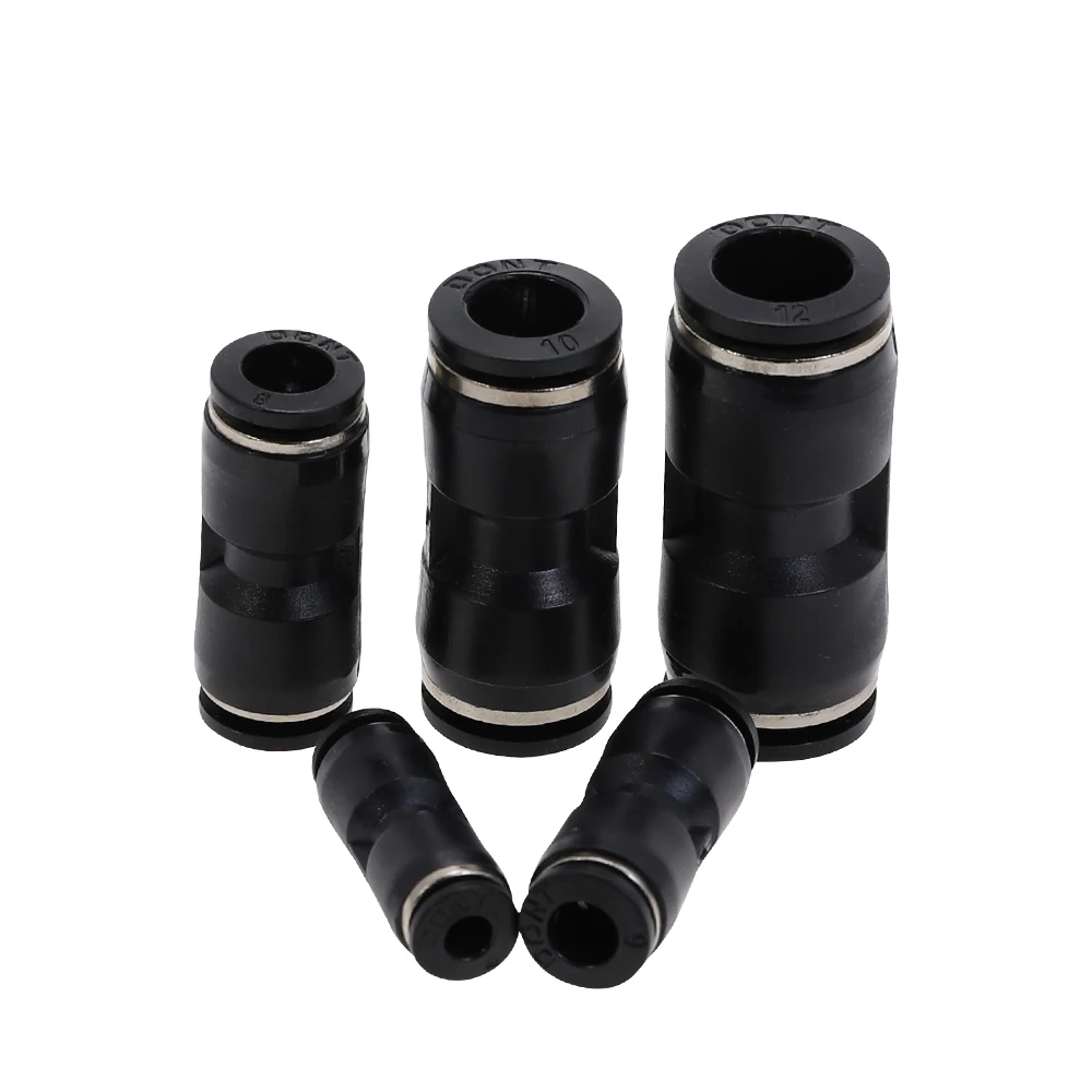 

Pneumatic Fittings PU 4mm 6mm 8mm 10mm 12mm Air Water Hose Tube One Touch Straight Push-in Fittings Quick Connector Tube Black