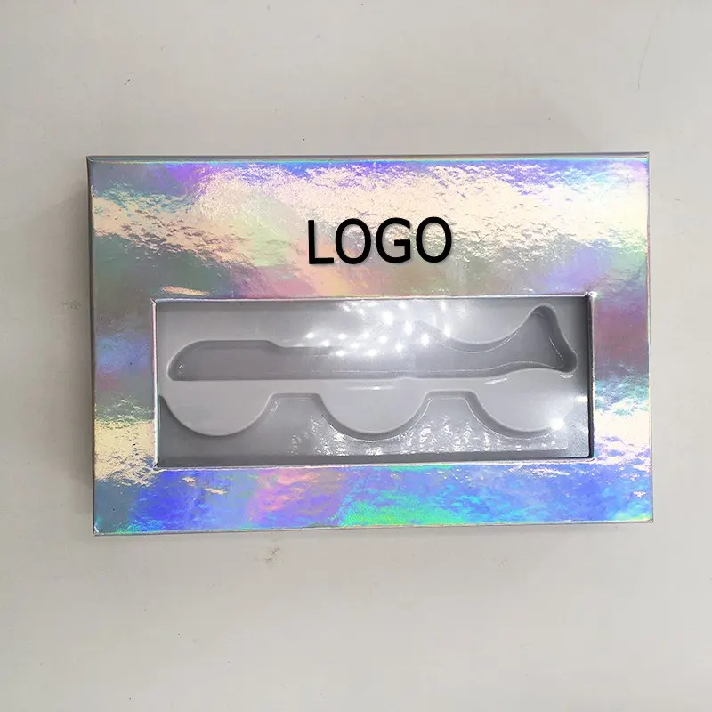 

Empty 3pairs Lashes Book New Silver Pink Glitter Hard Magnetic Custom Logo Eyelashes Packaging