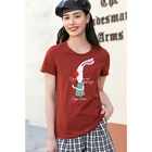 Футболка женская хлопковая, с забавным рисунком, с коротким рукавом