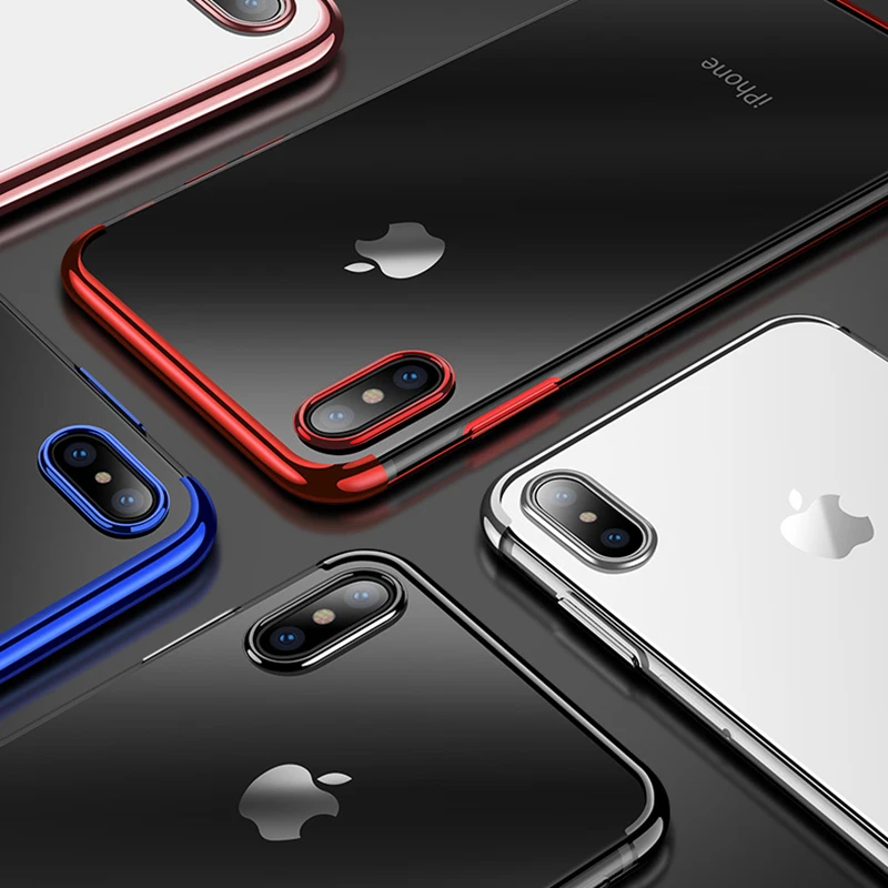 Противоударный чехол для iPhone 6 6s 7 8 Plus Edge покрытие прозрачный мягкий ТПУ X XS XR Max 11 Pro