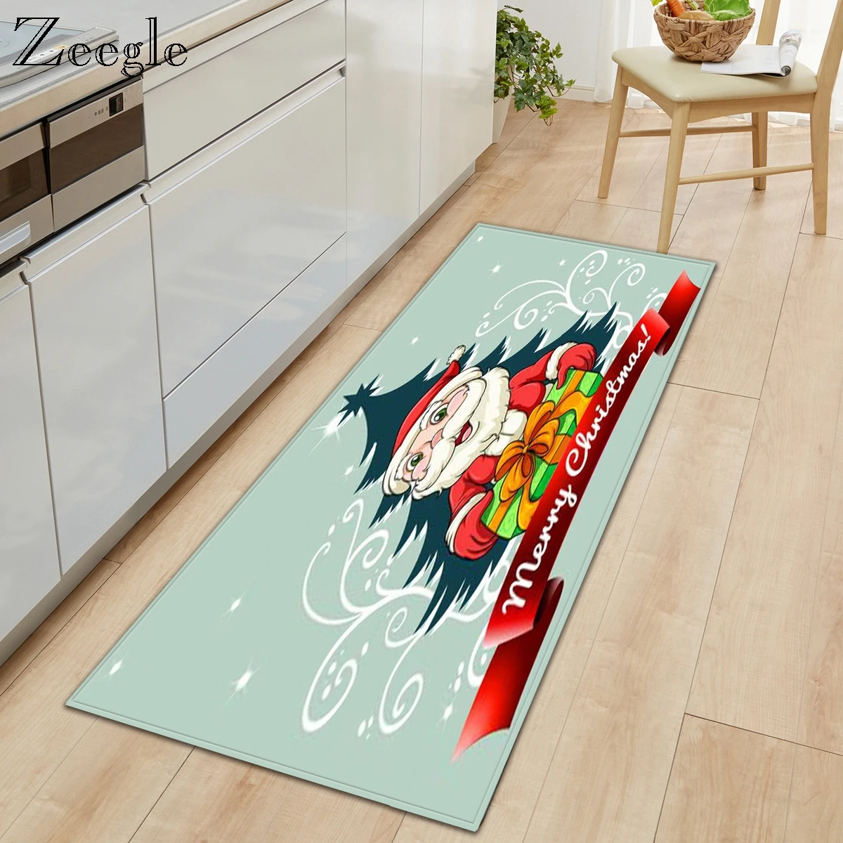 Zeegle Печатный Рождественский домашний коврик для входа прихожей двери