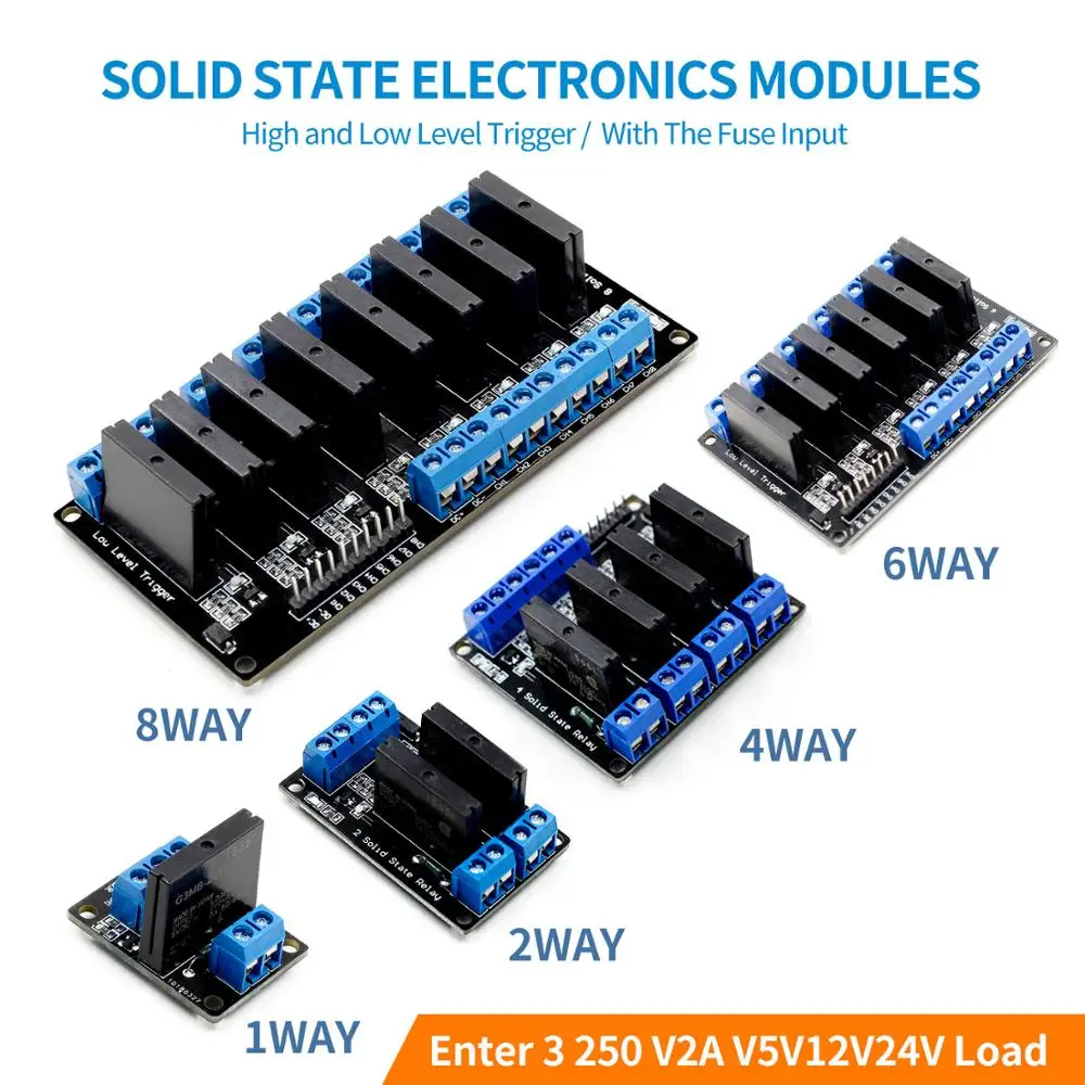 1 шт. 2 4 8 канальный 5 В DC релейный модуль твердотельный низкий уровень SSR AVR DSP G3MB-202P