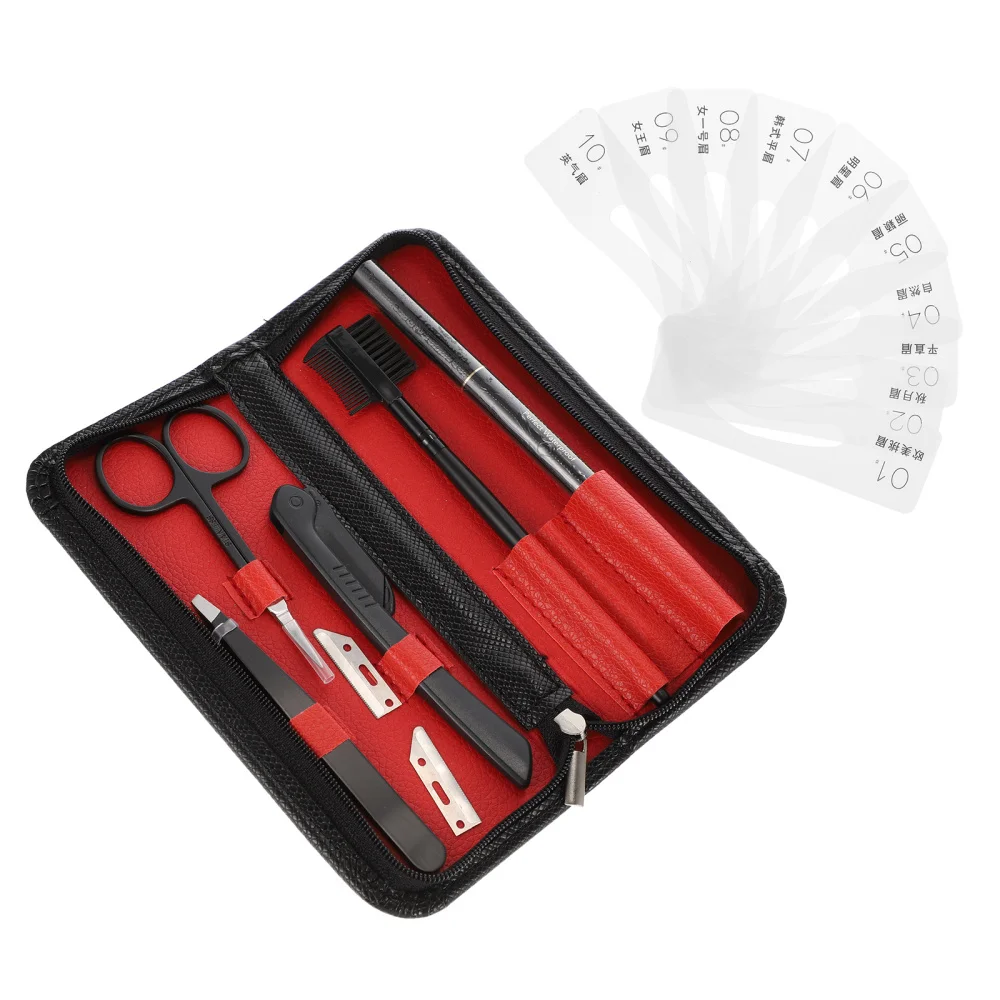 

1 Set Beauty Salon Shaper Tool Comb Tweezers Scissor Brush Comb