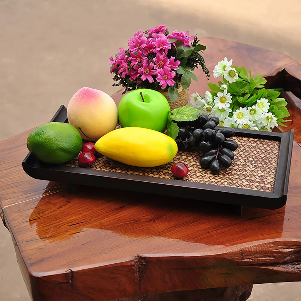 Винтажный бамбуковый домашний чай для еды сервировочный ужин фруктовые подносы
