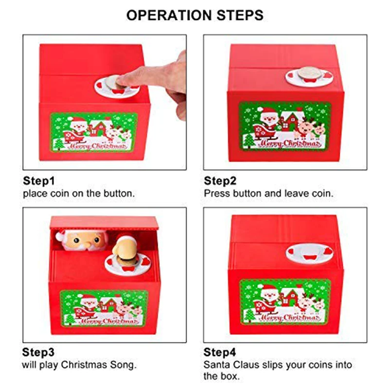 Акция-Рождественский подарок копилка для детей монета банка Санта день рождения