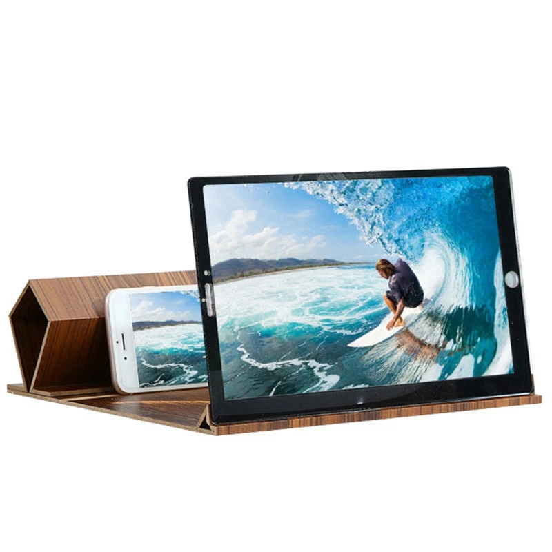 

12 Inch Screen Magnifier for Smartphones-3D HD Magnifying Projector Screen Enlarger Movies Foldable Phone Stand Holder