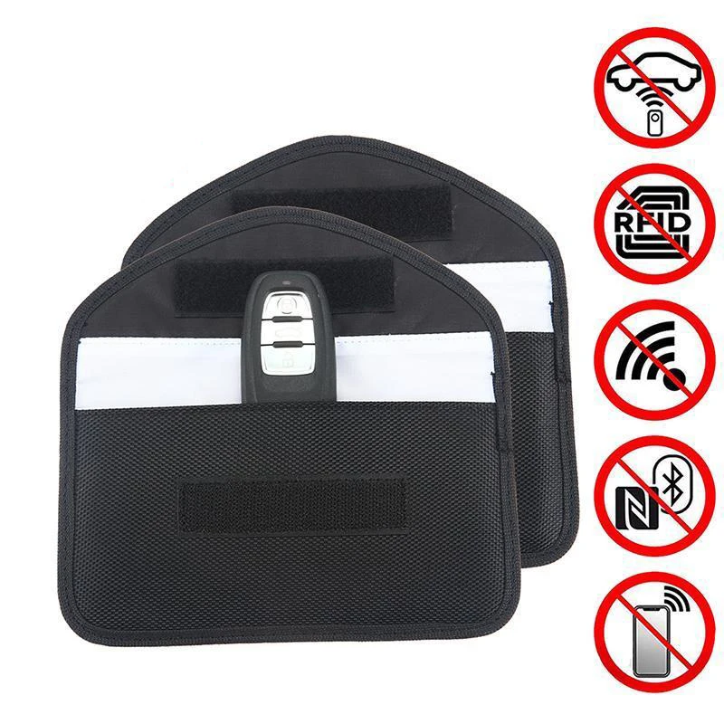 

Prevention Signal Blocker RFID Bags Shielding Phone Black 19*10cm Wallet Pouch Keyless Car