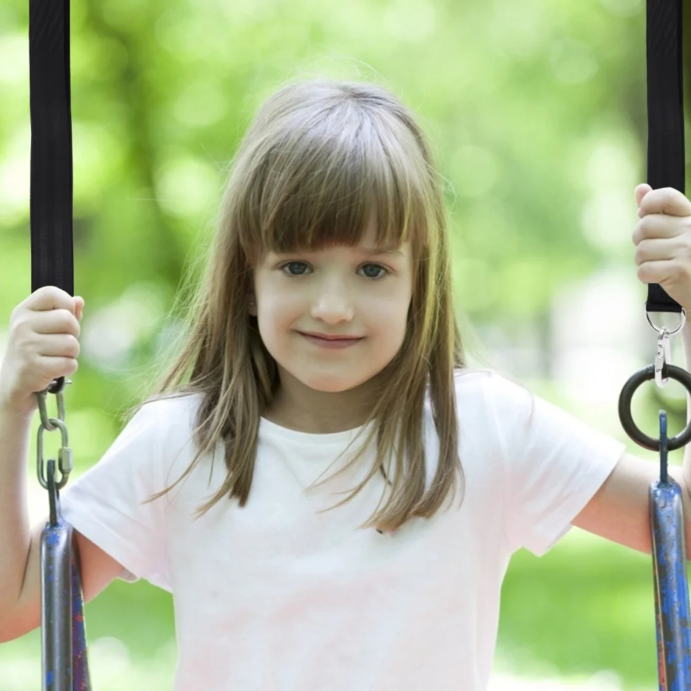 

1 Set Hanging Belts with Safety Buckles Tree Swing Hanging Straps (Black)
