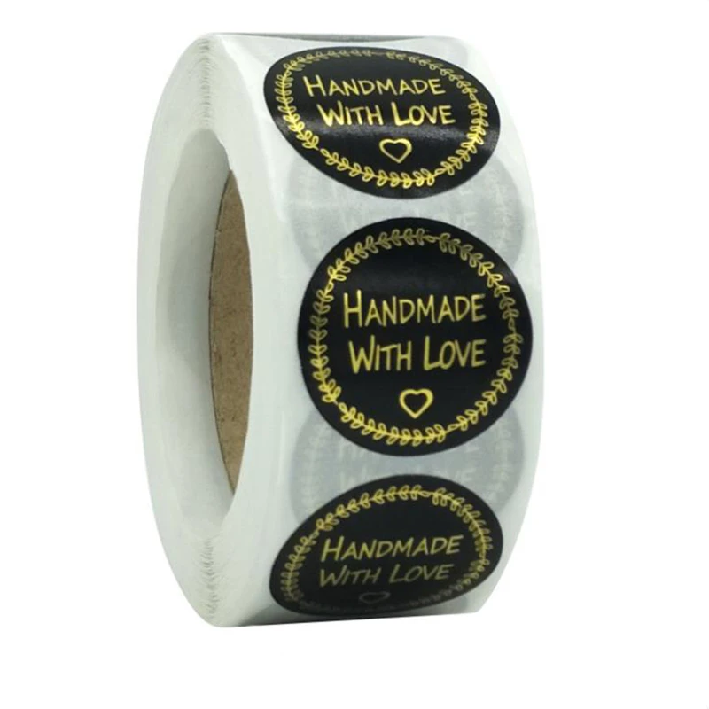 

50 500PCS Bronzing Branches Thank You Sticker Labels Sealing Black Paper Sticker Stationery Supply Decoration Scrapbooking