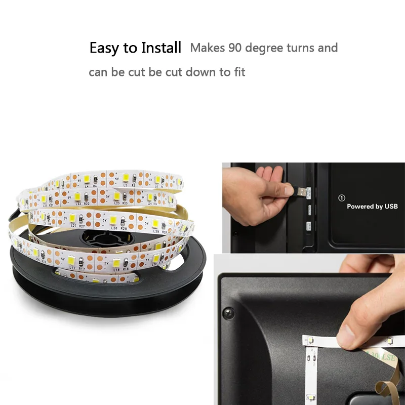 USB LED Strip 5050 RGB Changeable TV Background Lighting 50CM 1M 2M 3M 4M 5M DIY Flexible Light. | Освещение