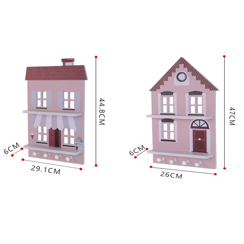 

Hot-Sell Children Room Decoration House Shaped Racks Wooden Display Shelf Toy Organizer Storage Rack Living Room Home Wall Decor