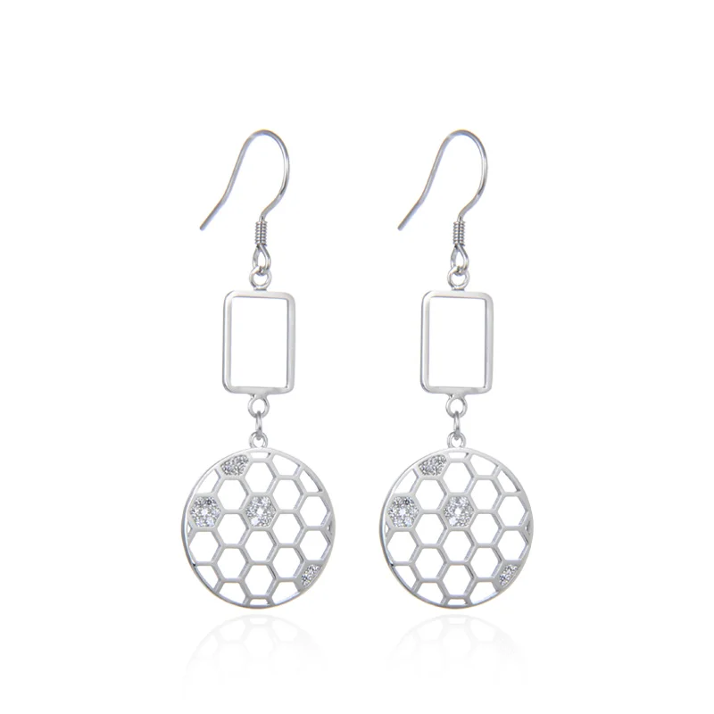 Женские Геометрические серьги из стерлингового серебра S925 пробы с длинным
