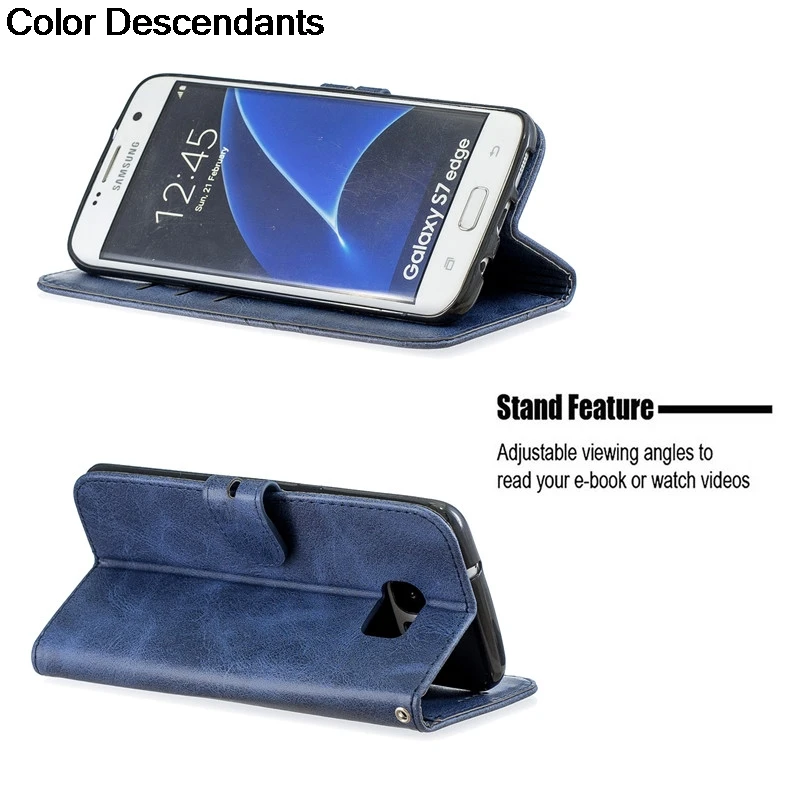 S7 Edge Etui on для Samsung Galaxy Чехол кошелек Магнитный кожаный чехол S 7 s7edge флип-чехол