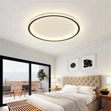 Lámpara de techo Simple para dormitorio, iluminación de estilo nórdico para sala de estar, estudio, led ultrafina redonda, para restaurante