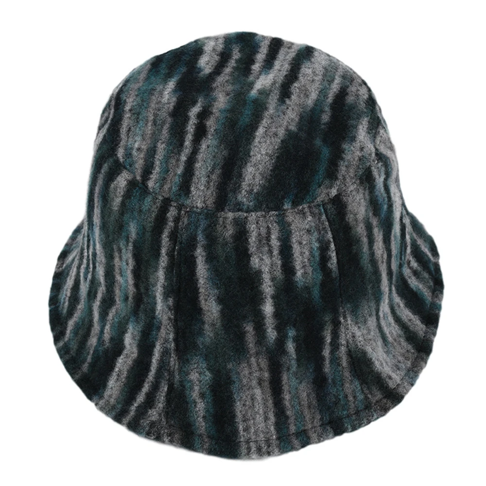 BUTTERMERE Woolen Bucket Hat Women Vintage Autumn Winter Hats for Women Striped Fishing Hats