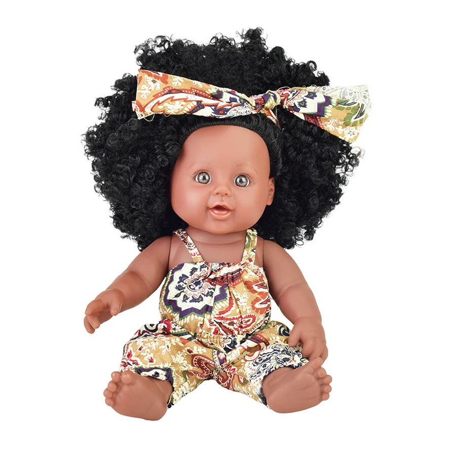 30 см Имитация Черной Кожи Детская кукла интеллектуальная говорящая 3D глаза