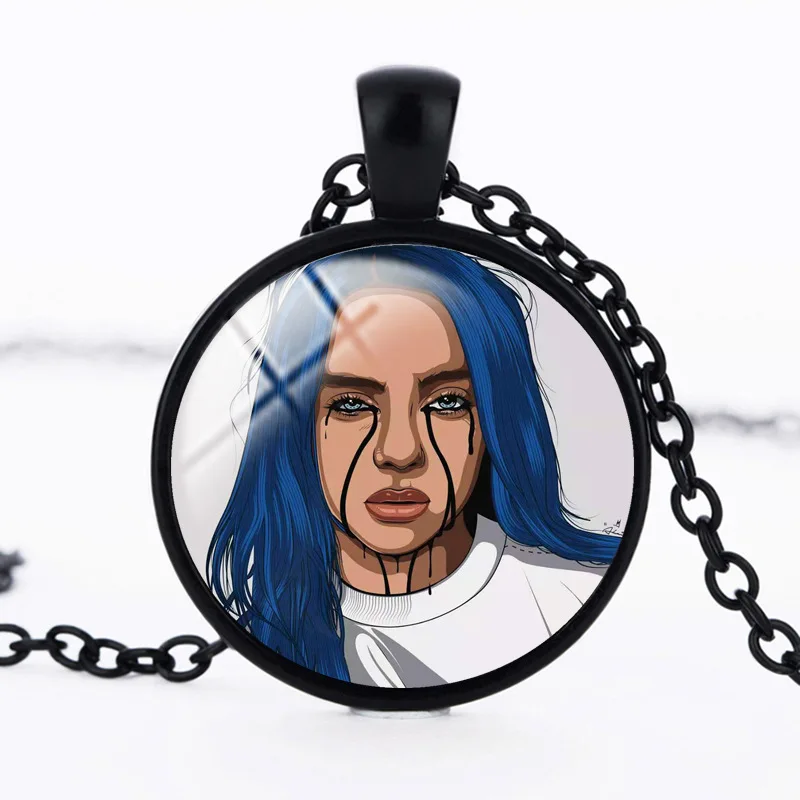 Популярное ожерелье унисекс Billie Eilish круглая подвеска для женщин металлическая