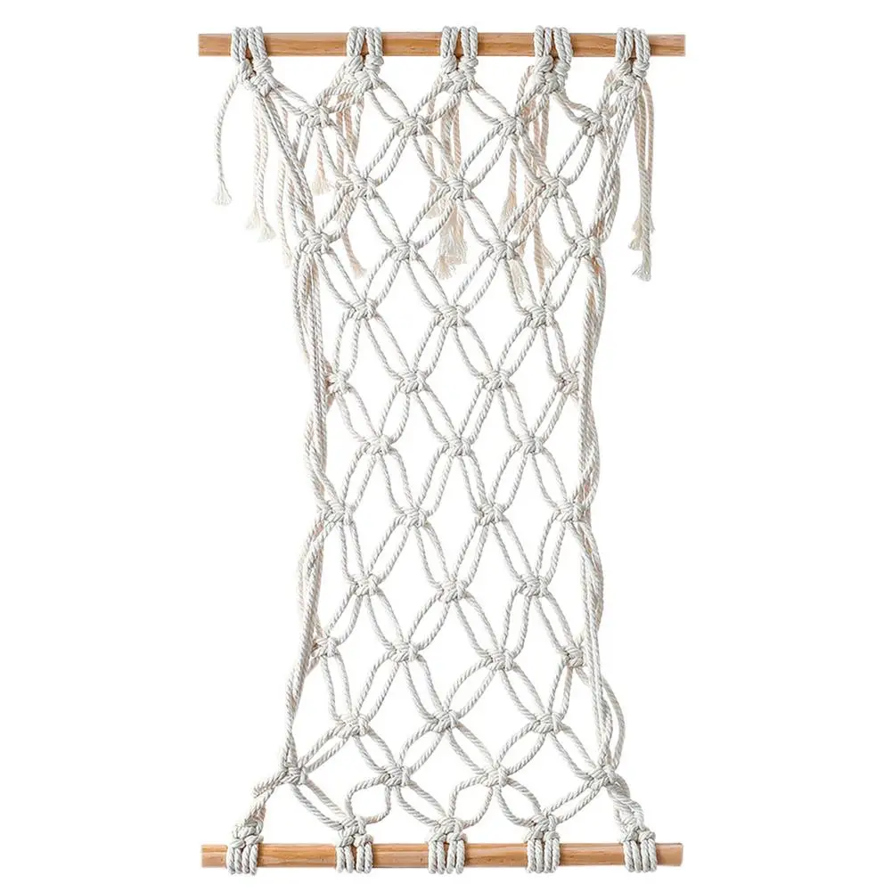 

Hand-woven Storage Rack Boho Hanging Vegetable Holder Bag Fruit Storage Net Cotton Thread Rack Kitchen Fruit Net Bag