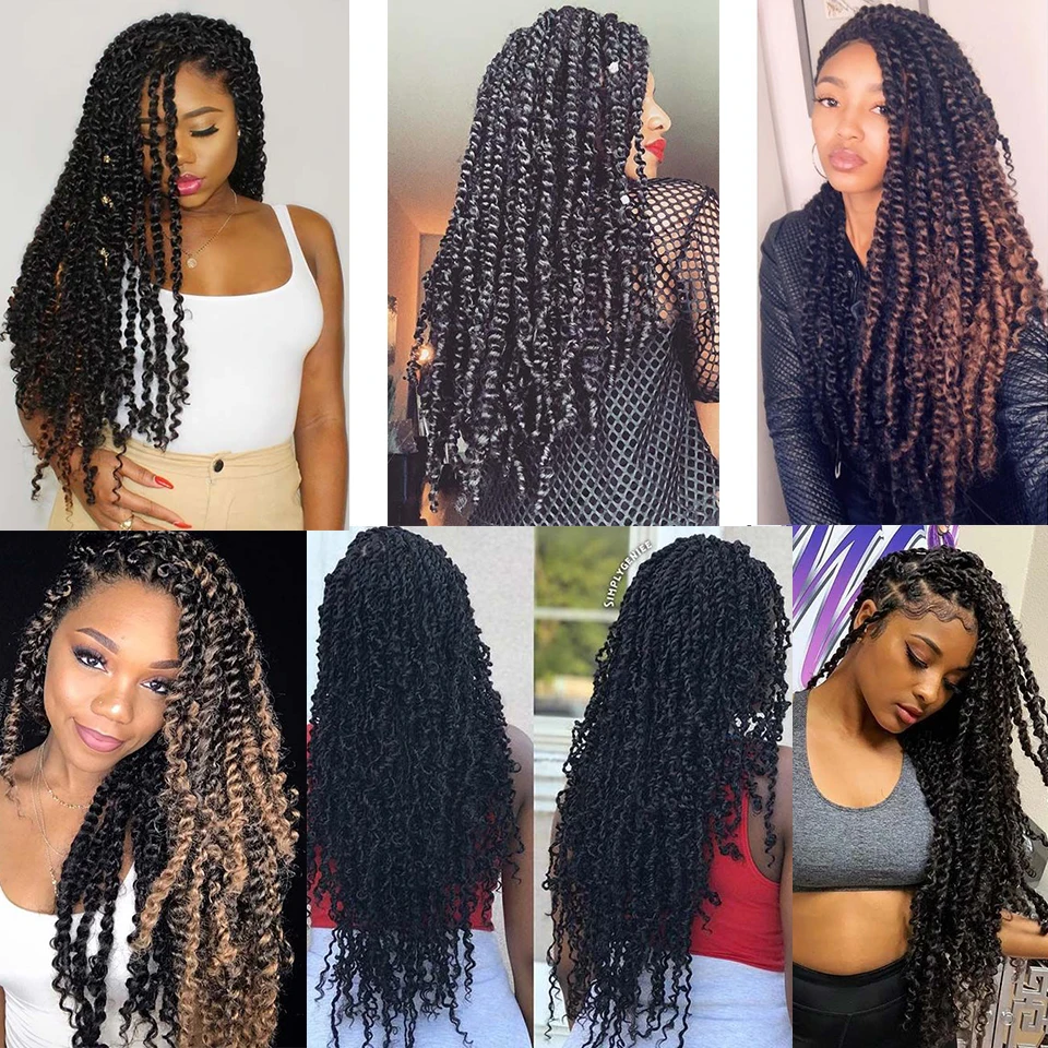 Leeven 18 ''страсть твист волосы синтетические крючком косы для наращивания волос