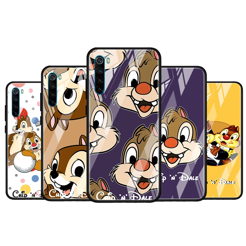 

Disney Chip 'n' Dale cute for Xiaomi Redmi K40 K30 K20 Pro Plus 9C 9A 9 8A 7 Luxury Shell Tempered Glass Phone Case Cover