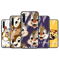 disney chip n dale cute for xiaomi redmi k40 k30 k20 pro plus 9c 9a 9 8a 7 luxury shell tempered glass phone case cover