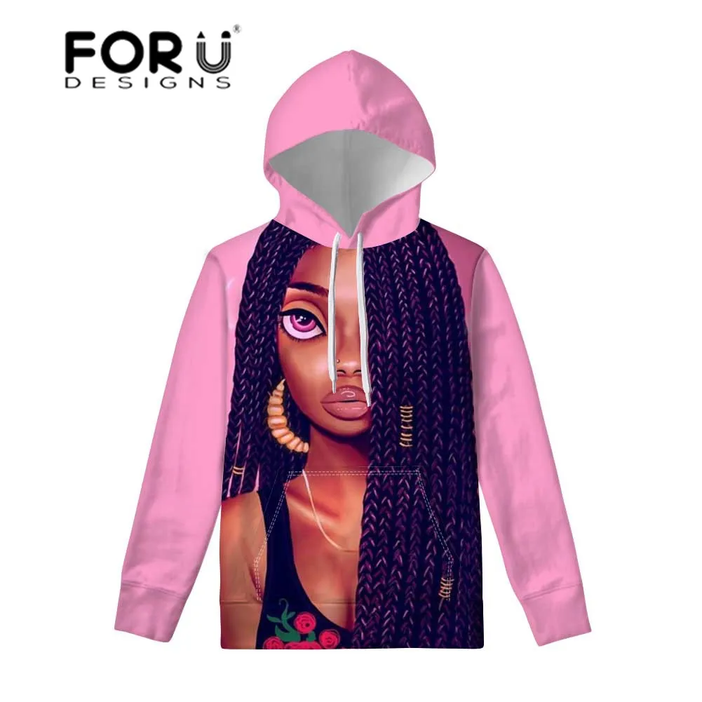 FORUDESIGNS/женские толстовки, черные, художественные, африканские, для девочек, с принтом, пуловеры, худи, Женская толстовка, толстовки с длинным рукавом, одежда для пар - Цвет: YQ3579Z72
