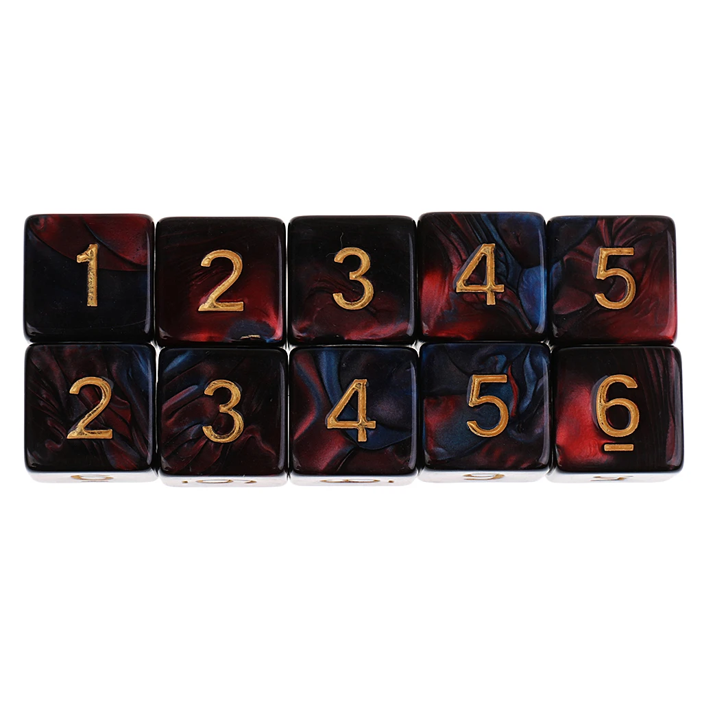 

10pcs 6 Sided Dice D6 Polyhedral Dice for High quality