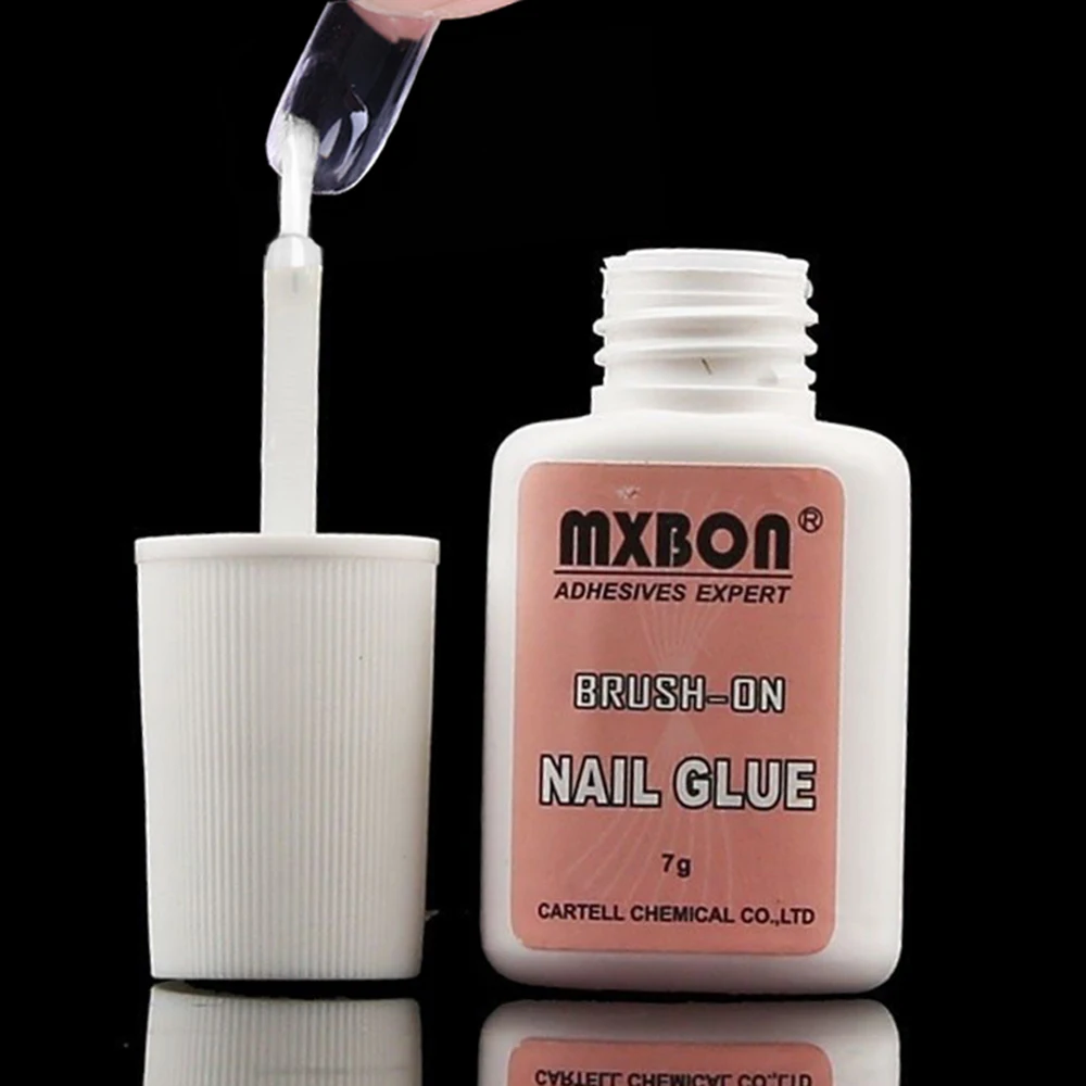 7g Fast Drying Nail Glue for False Nails Glitter Acrylic Decoration with Brush Tips Design Faux Ongle Care Tool | Красота и здоровье