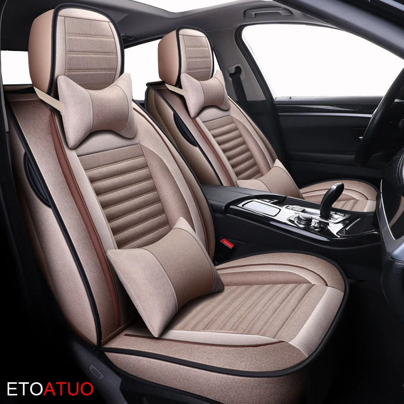 Универсальные льняные чехлы для сидений ETOATUO Fiat все модели автомобильные коврики