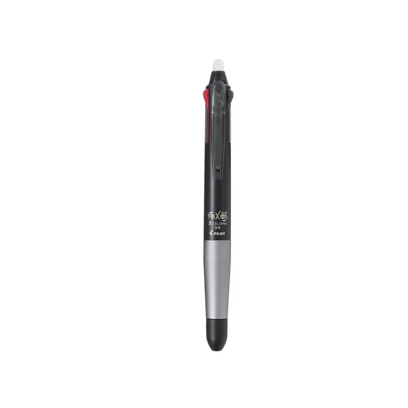 PILOT FriXion Ball, 3 цвета, стираемая ручка, 0,5 мм, гелевые ручки с умным наконечником, для рисования на планшете/телефоне, японские канцелярские принадлежности, офисные принадлежности - Цвет: Black Silver