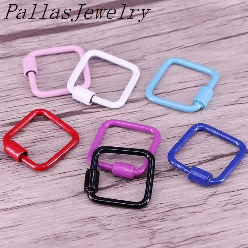 

6 шт., модные ювелирные изделия квадратные застежки медный соединитель замок карабин эмаль застежка для изготовления ювелирных изделий