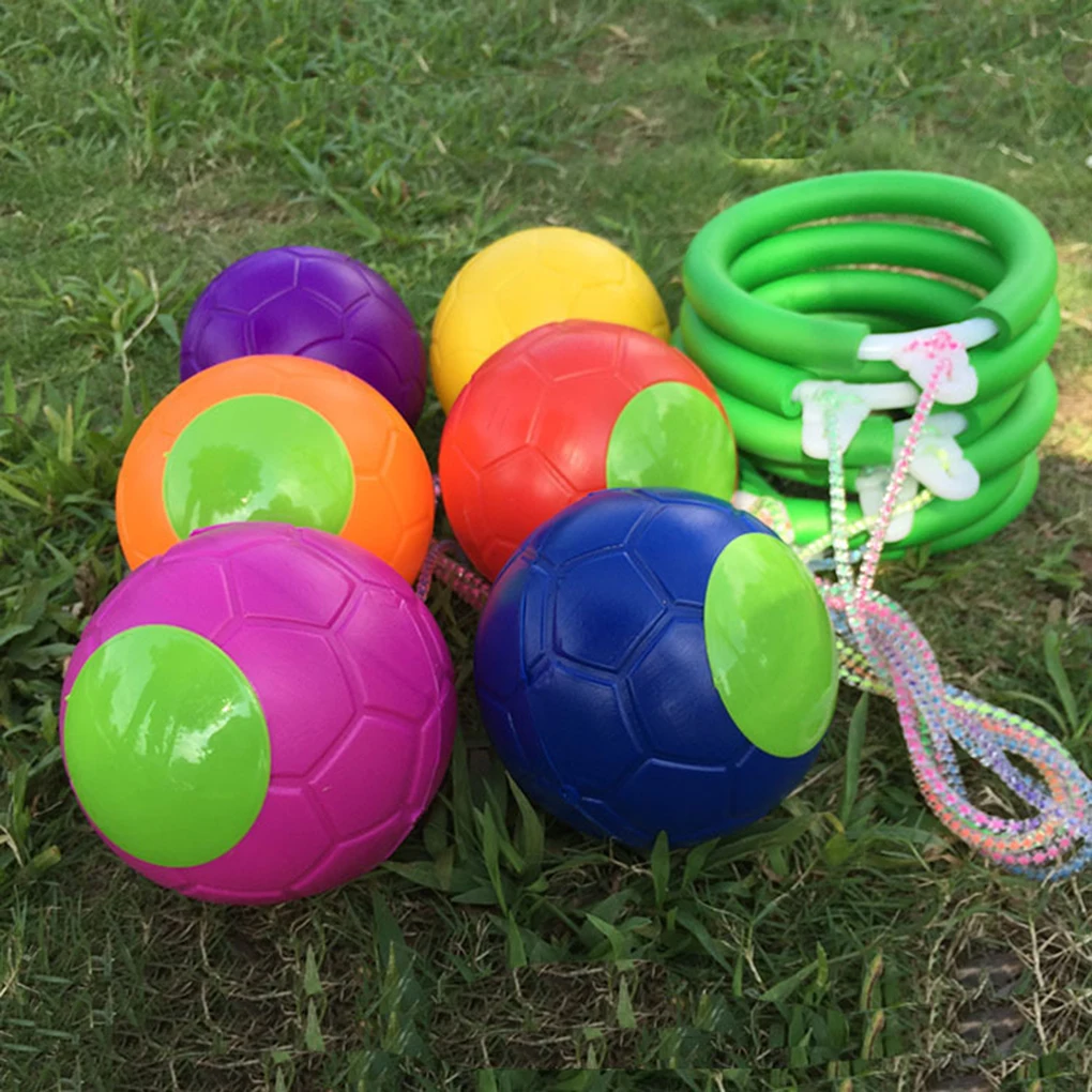 

Outdoor Jump Toys Glowing Bouncing Ball Children Exercise Ball One Foot Skip Ball Foot Skipping Rope Toys Family Party Game