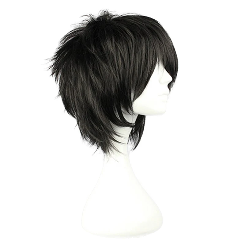 Anime Death Note Wig L.Lawliet Short Black Heat Resistant Synthetic Hair + Wig Cap - Cosplay Costume Wigs image 3