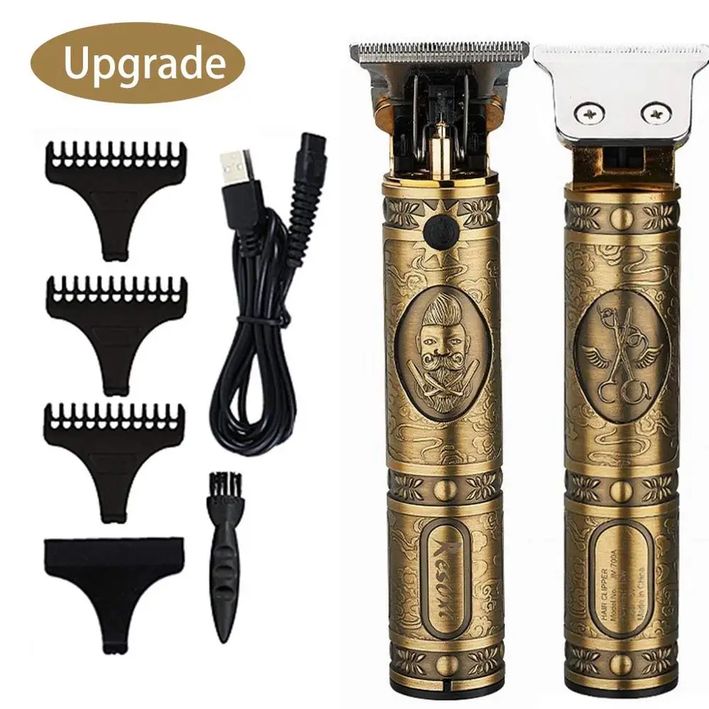 

RESUXI Stainless Steel T Blade Hair Trimmer Men Shaver Rechargeable Baldheaded Hair Clippers hair cutting machine Trimmer beard