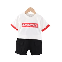 new fashion summer baby girl clothes children boys cotton letter t shirt shorts 2pcssets toddler casual costume kids tracksuits