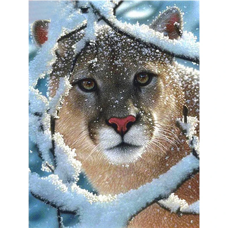 

Full Square Craft Diamond Painting Animal Diamond Embroidery Cross Stitch Snow Leopard Mosaic Sale Decor for Home