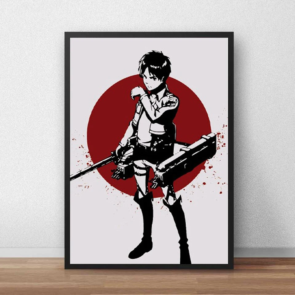 Современные высококачественные постеры и печати аниме Муралов с образами Эрена, Атакующего Гигантского Йегера, Леви Аккермана на холсте живописи детской картинки.