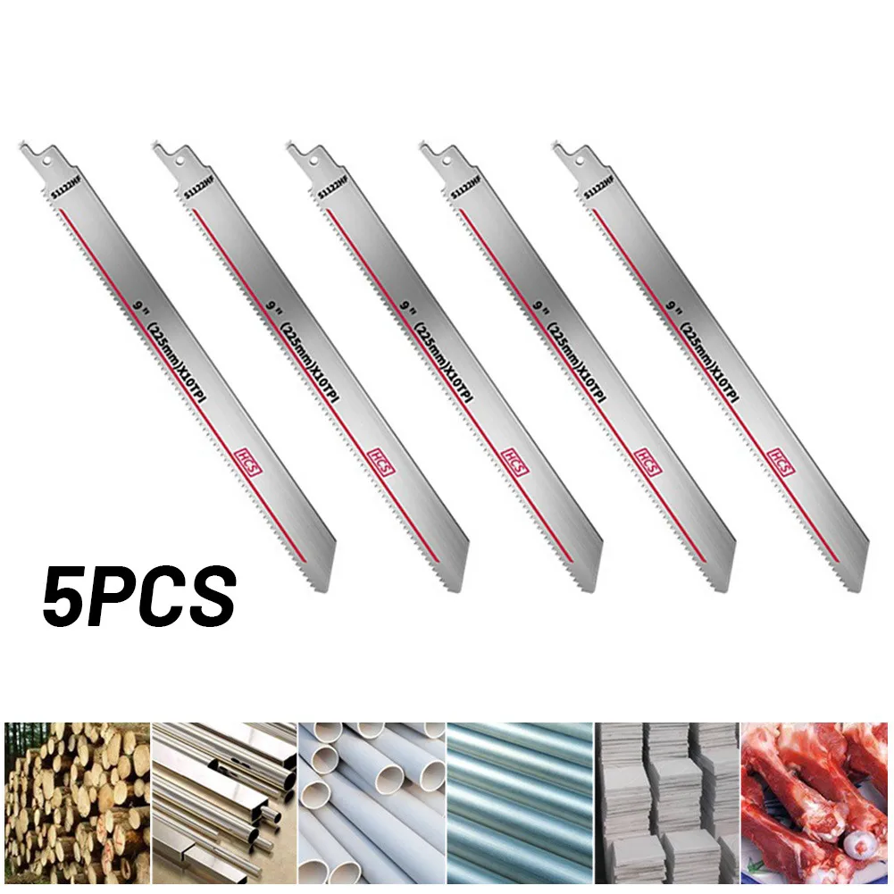 

5 Pcs 225mm S1122 10TPI Reciprocating Saw Blade SabreCut88 Wood Metal PVC Tube Cutting Tool Sabre88 Saw Blades For Bosch Dewalt