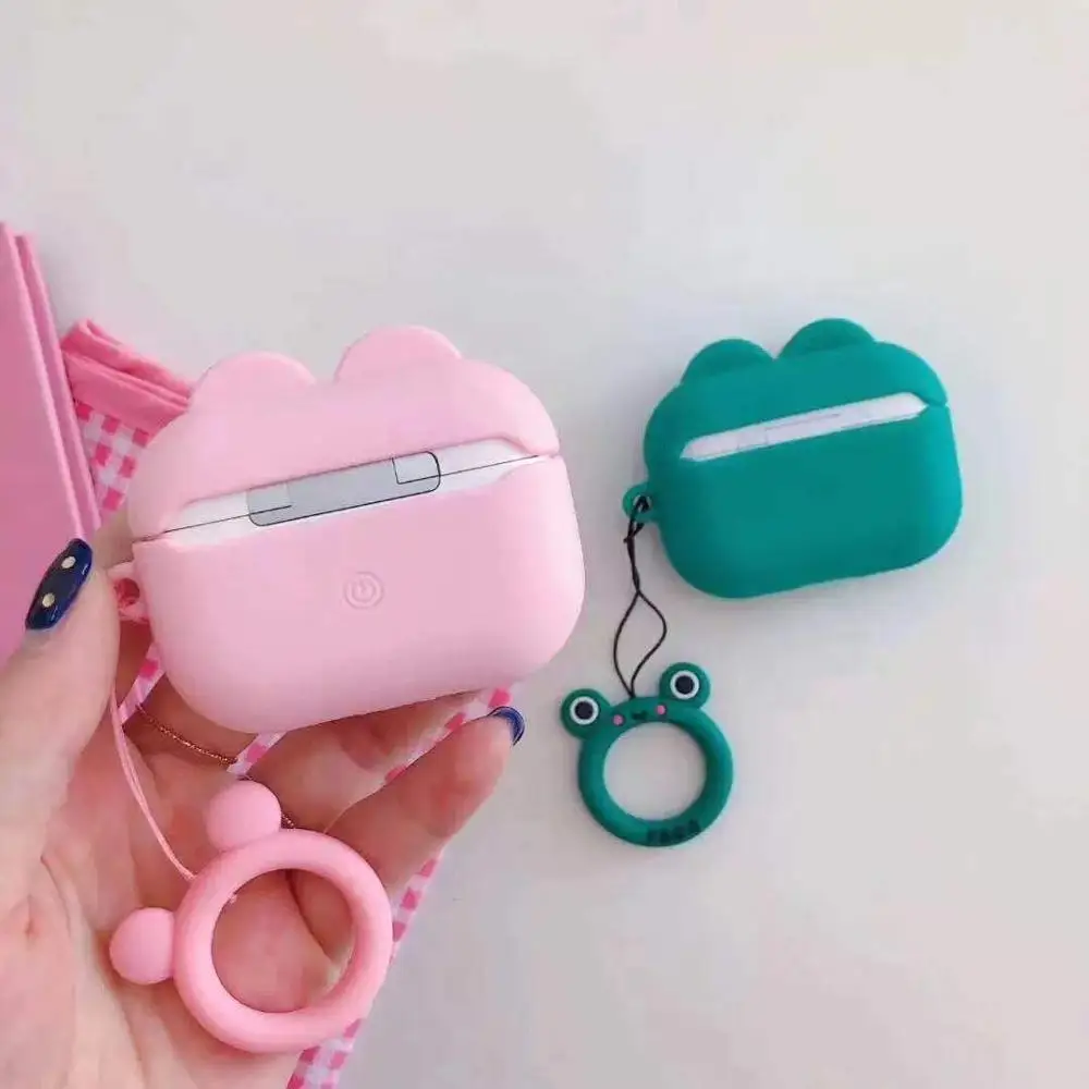 

For Apple Airpods pro Bluetooth Earphone wireless Cover Silicone Protective Case For AirPods pro 3 cartoon frog earbud bag Coque