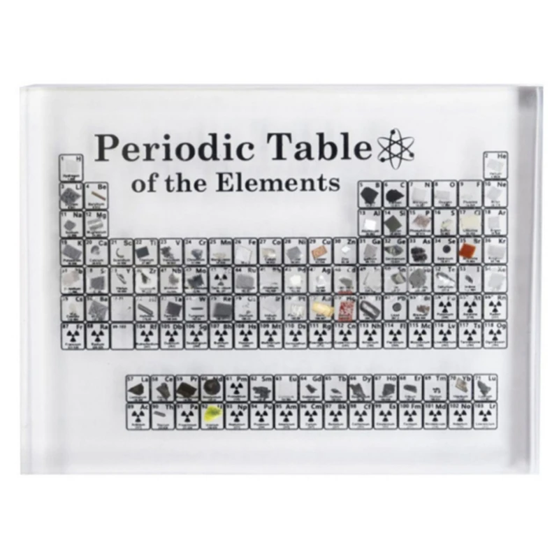 Acrylic Periodic Table Display Kids Teaching School Day Teachers Birthday Gifts with Real Elements | Дом и сад