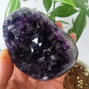 Amethyst Stone Mineral Crystals Cluster Natural Geode Feng Shui Wicca Witchcraft Ornaments Room Spiritual Decor Healing Stone