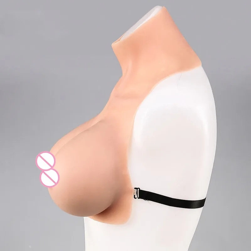 Silicone Breast Forms Half-body Tight Suit Crossdresser TG Prothesis Boobs Shemale Transgender Queen Transvestite Mastectomy Bra
