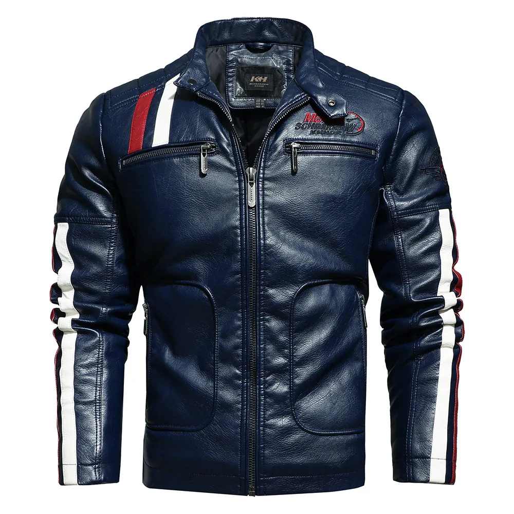 

Autumn Winter New Men Retro Motorcycle Leather ​Locomotive Coat Fashion Jackets Casual Homme Coats Jackets PU Zip Cardigan M-3XL