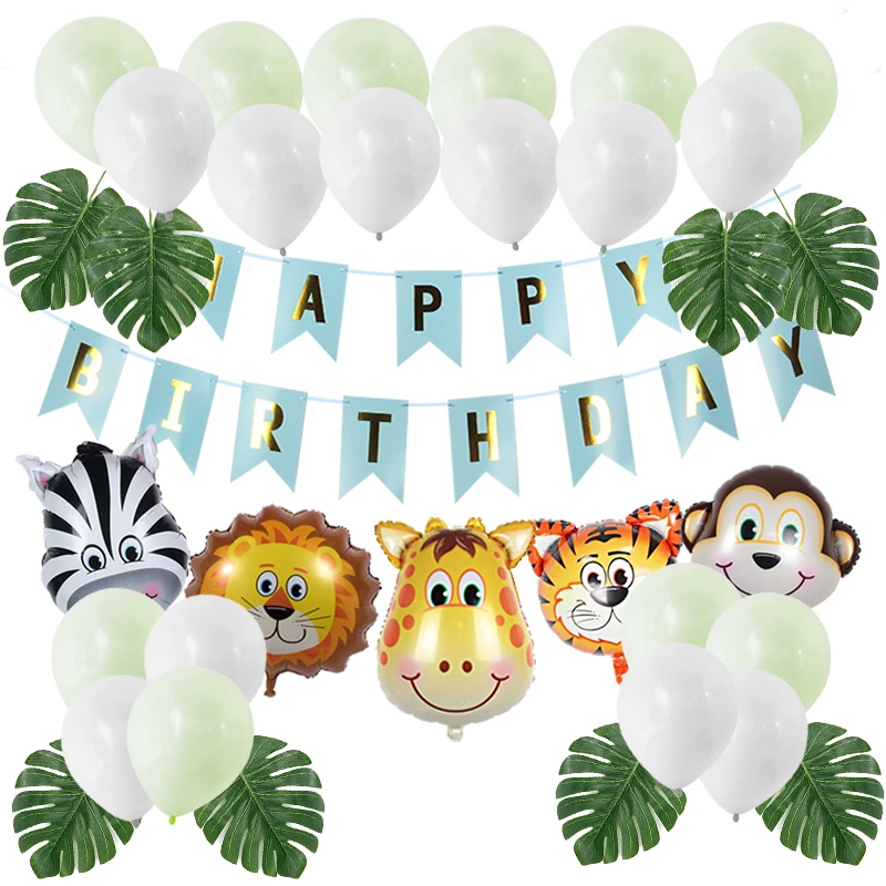 

Baby Shower Animal Jungle Theme Party Decoration Disposable Tableware Set Boy 1st Birthday Decor Balloon Jungle Safari Party