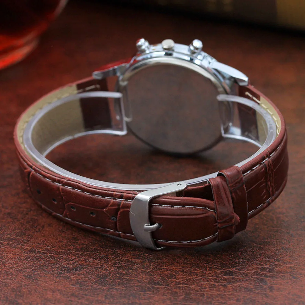 

FHD Fashion Simple Brand Mens Watch Leather Buckle Belt Business Men Clock Hour Quartz Wrist Analog Watches relogio masculino