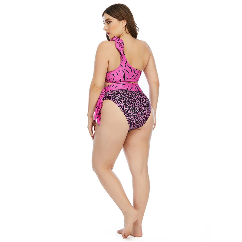 

2021 New XL-4XL plus plus size sexy bikini suit push-up women's high waist backless beach swimwear retro Tankini swimsuit