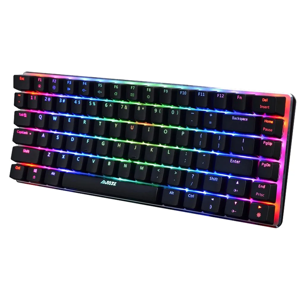 Механическая игровая клавиатура AJAZZ RGB с 82 клавишами синие и черные переключатели