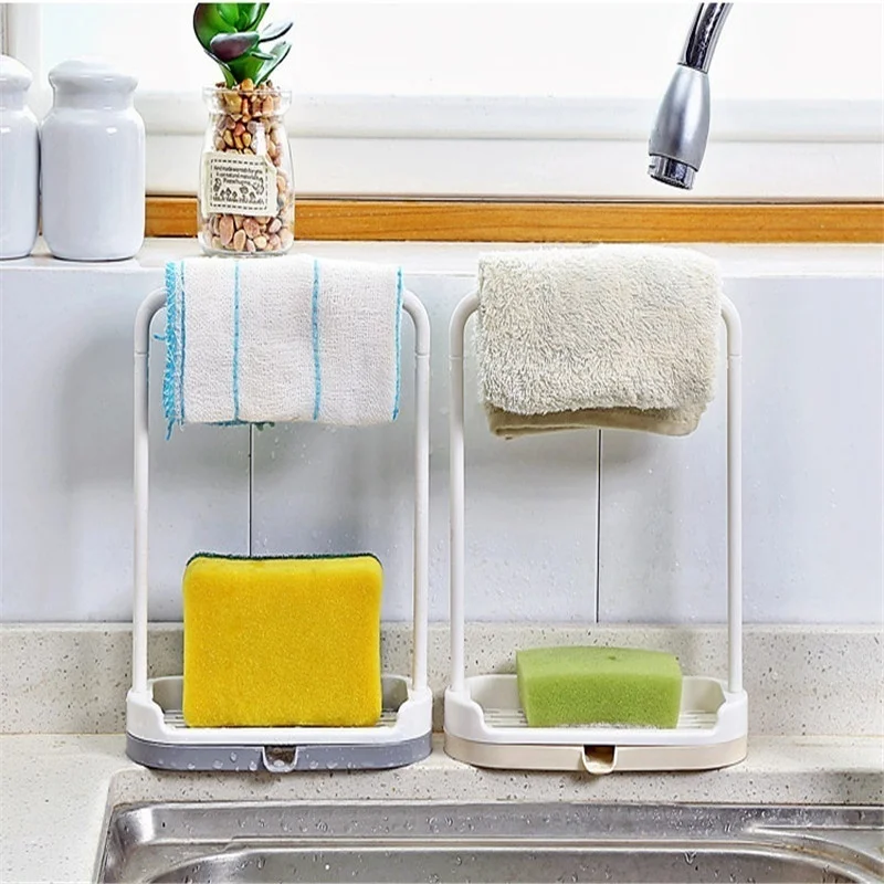 

Removable Kitchen Desktop Sink Organizer Sink Sponge Holder Drain Drying Rack Bathroom Kitchen Sink Accessories Holder