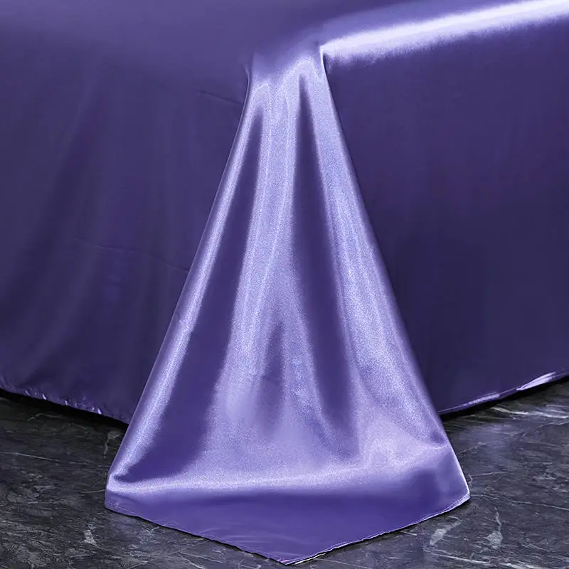 Conjunto de cuatro piezas de seda, de estilo europeo bajera s&aacute;bana, funda de edred&oacute;n de seda de morera desnuda para dormir, env&iacute;o gratis-5